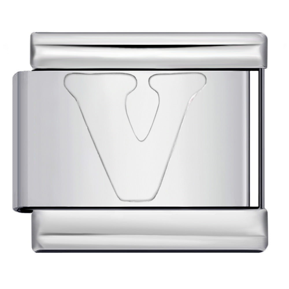 Wholesale Italian Charm Bracelet 9mm DIY Splicing Removable English Letters Stainless Steel Composable Bracelet