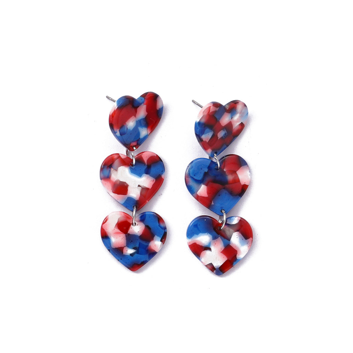Wholesale Heart Earrings Independence Day Earrings