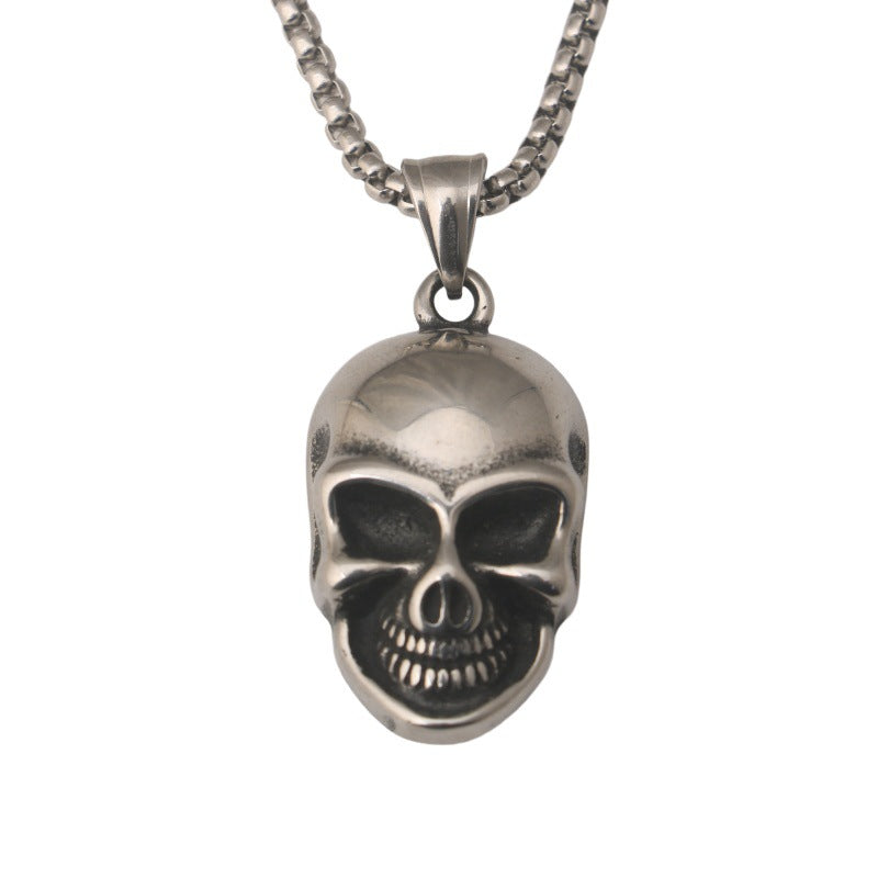 Wholesale Men' s Vintage Stainless Steel Skull Pendant