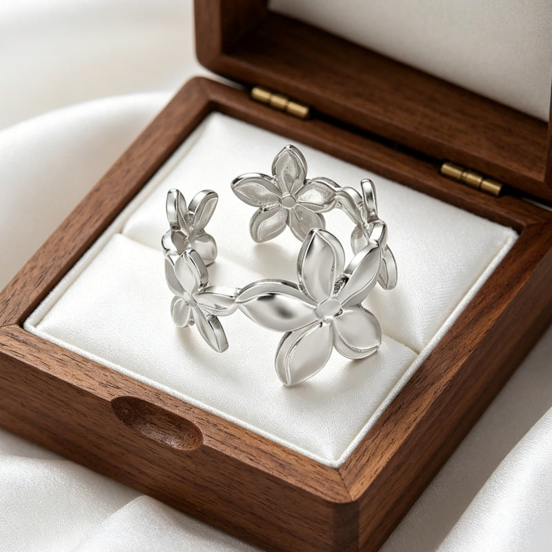 Wholesale Gold-Plated Copper Flower Bracelet &  Ring Set - Fashion Jewelry Accessory for Resale