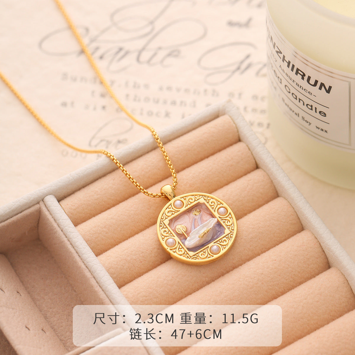 Wholesale  Oil Painting Necklace Light Luxury  Collarbone Chain