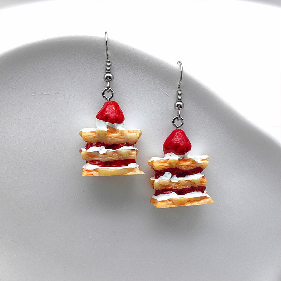 Wholesale Cartoon Strawberry Cake Resin Earrings ACC-ES-Xizhao005
