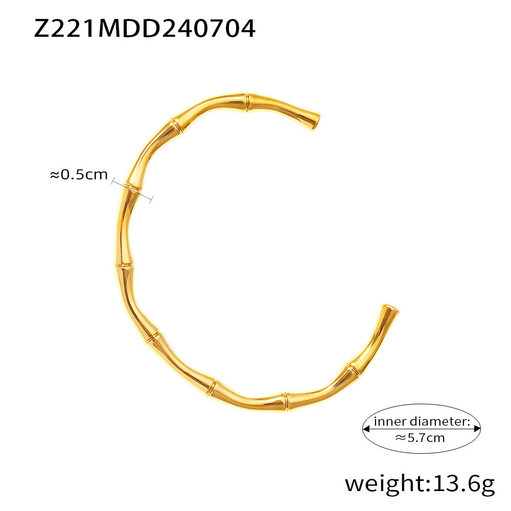 Wholesale Titanium Steel Bamboo Joint Versatile Jewelry Necklace Earrings