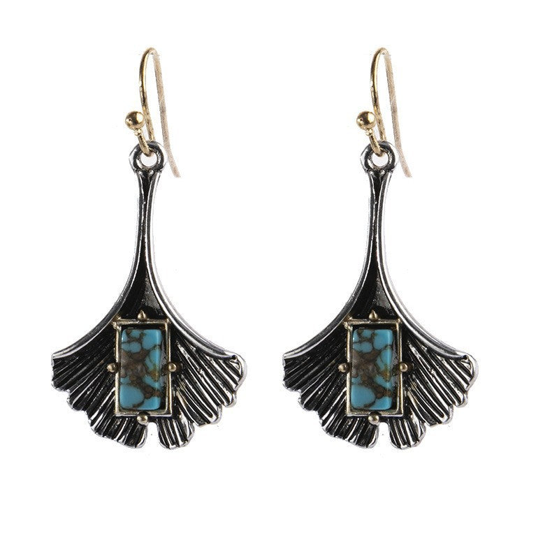 Wholesale  creative ginkgo leaves color pendant earrings