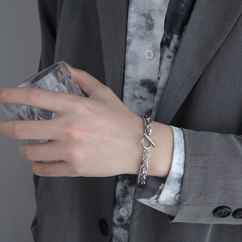Wholesale Minimalist Stacked Bracelet Titanium Steel Rhombus Design Unisex Jewelry for Resale