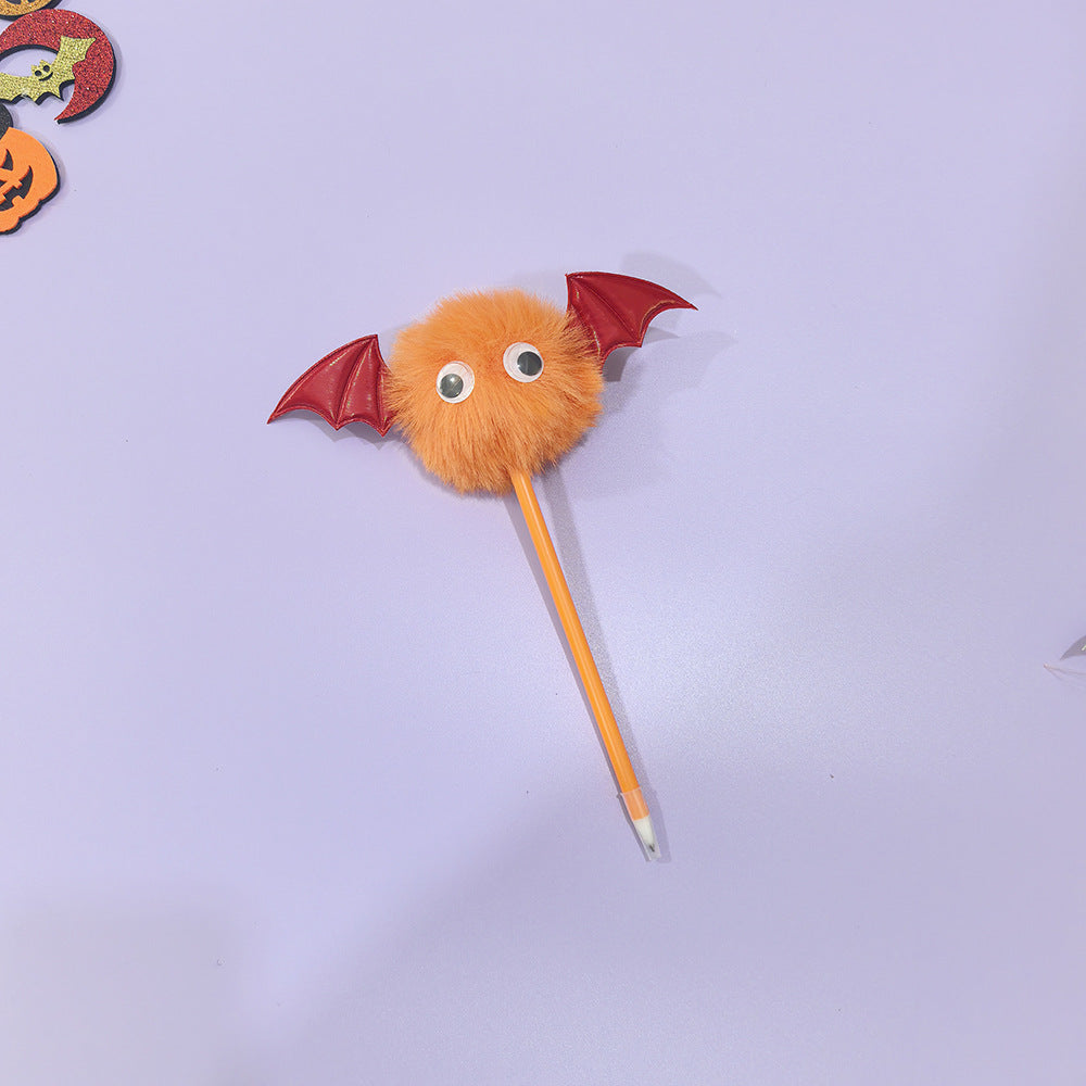 Wholesale Halloween stationery big eyes bat wings plush pen