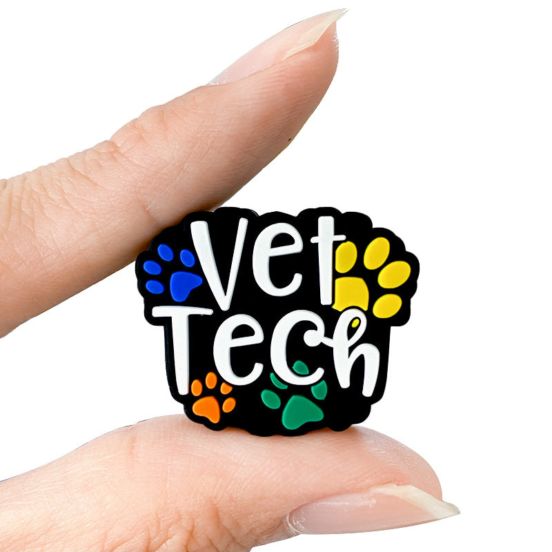 Wholesale 10pcs Colorful Dog Paws Food Grade Cartoon Beads Focal Beads DIY Accessories ACC-BDS-WDX071