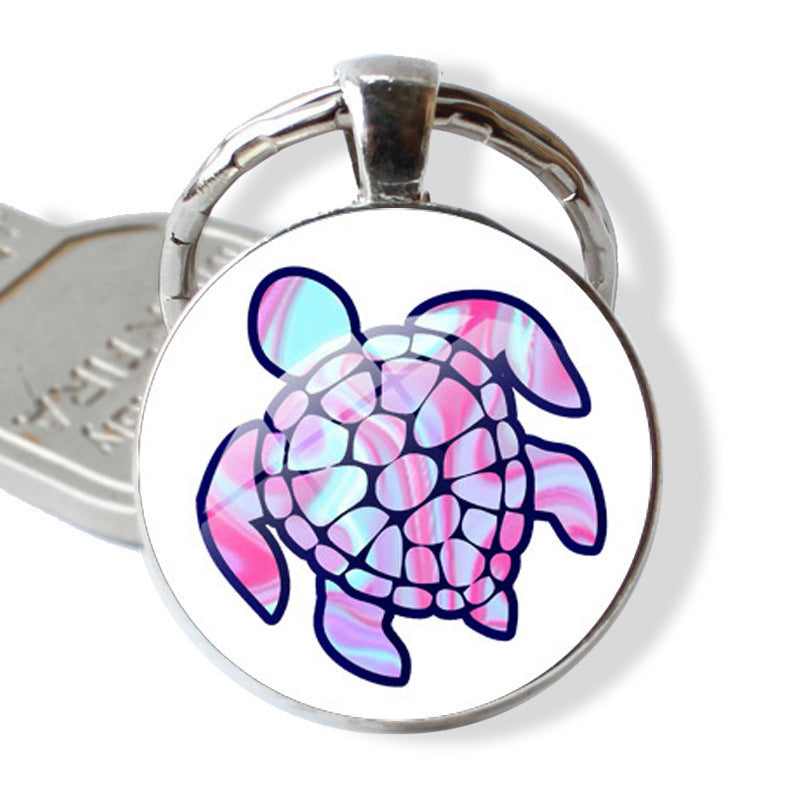 Wholesale Rendering of Colored Turtle Keychain Pendants, Time Gemstones, Turtle Keychains ACC-KC-JiaYun002