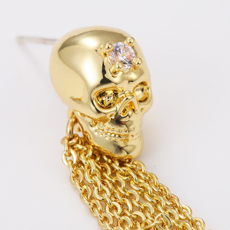 Wholesale Punk Skull Copper Earrings