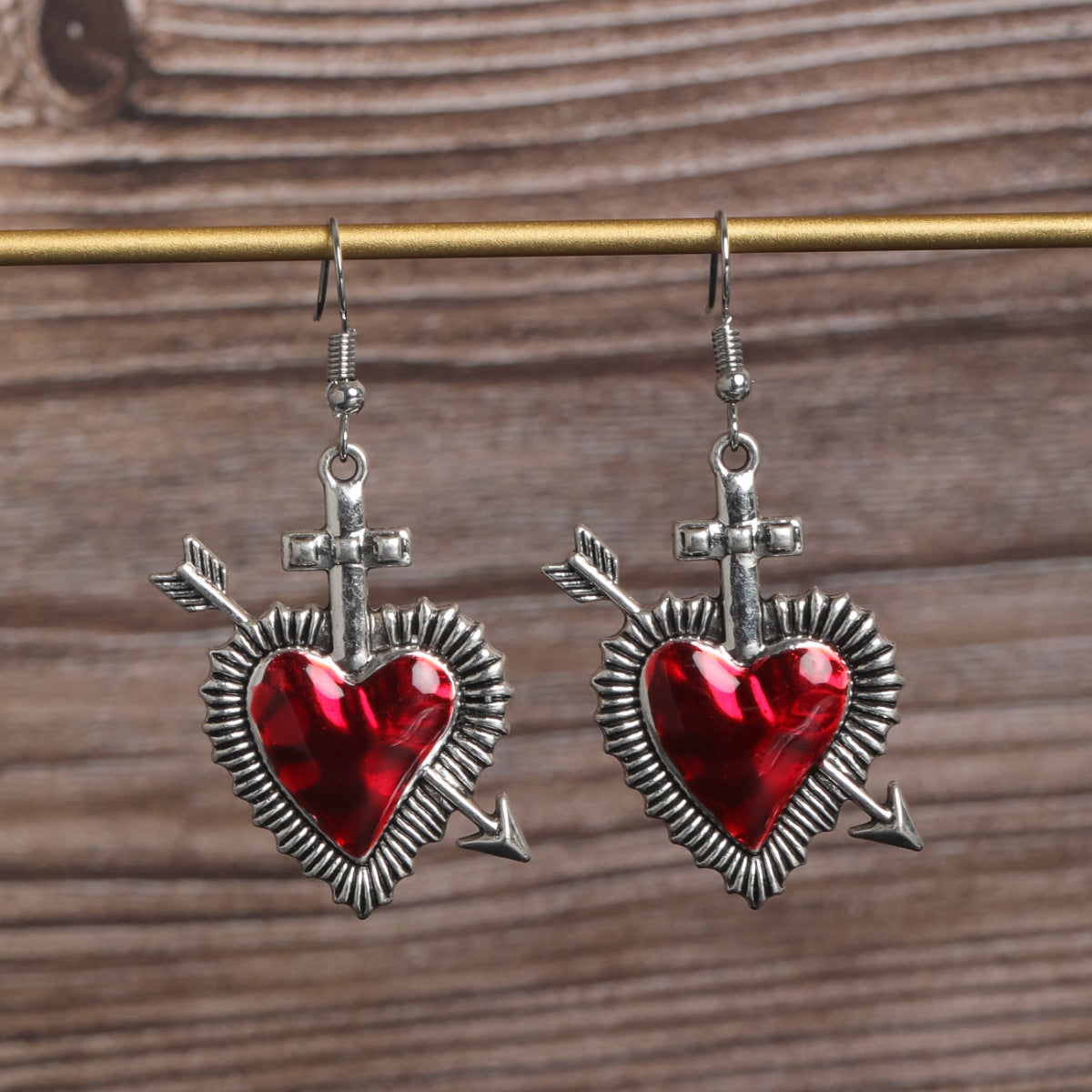 Wholesale Retro Dark Personality Gothic Style Love Wings Palm Pendant Alloy Earrings ACC-ES-JunJie006