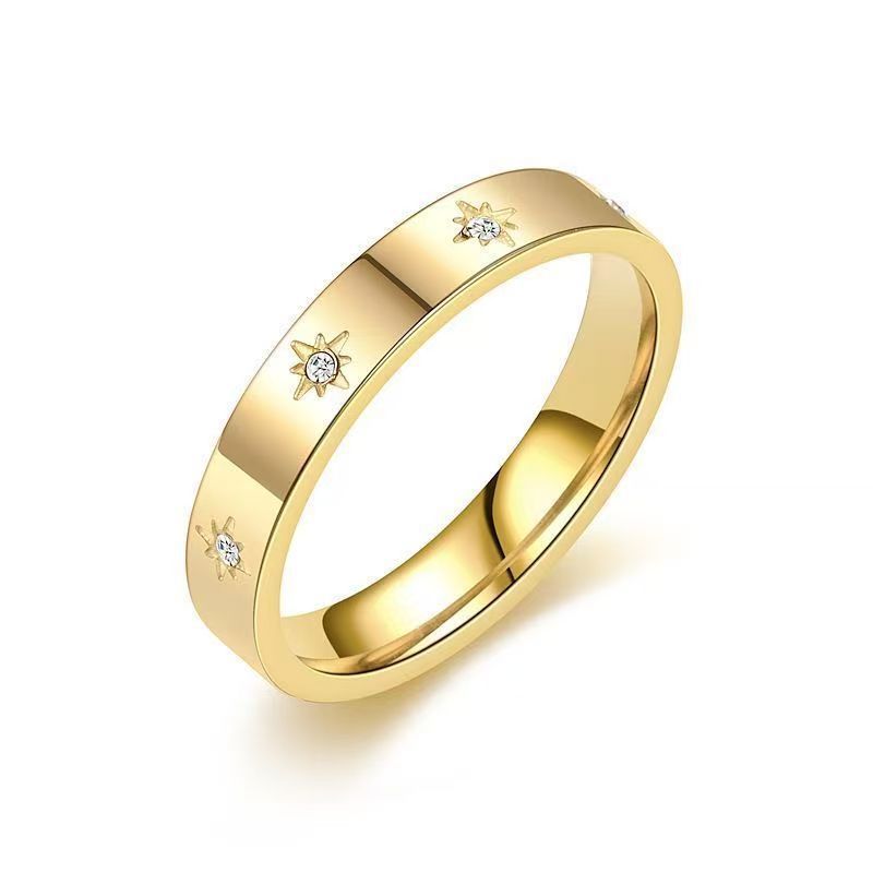 Wholesale 2025 New Starburst Titanium Steel Men' s Ring Women' s Niche Design Ring Index Finger Ring Accessible Luxury Couple Ring
