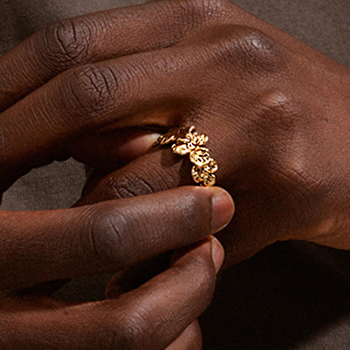 Wholesale  18K Gold Stainless Steel Flower Open Versatile  Ring