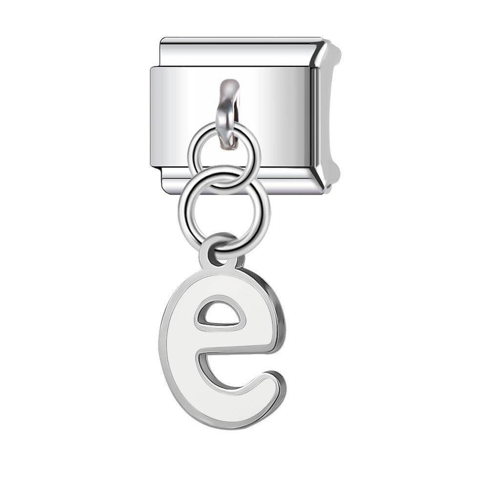 Wholesale Italian Charm Bracelet 9mm DIY Splicing English Letter Name Pendant Stainless Steel Composable Bracelet