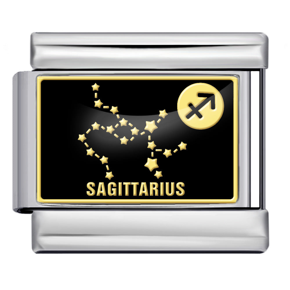 Wholesale  Italian module 12 constellations titanium steel welding DIY  bracelet