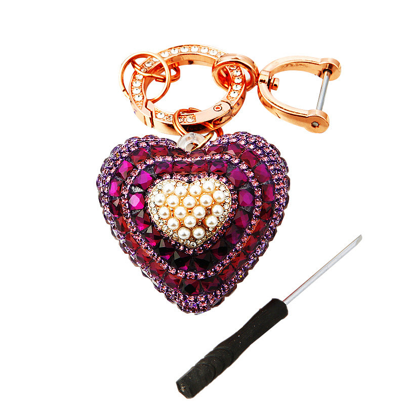 Wholesale Colorful Luminous Love Heart Car Keychain ACC-KC-RuiYuan011