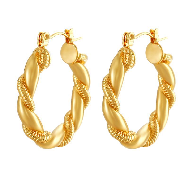 Wholesale Stainless Steel Earrings All-match Women's Round Wrap Earrings