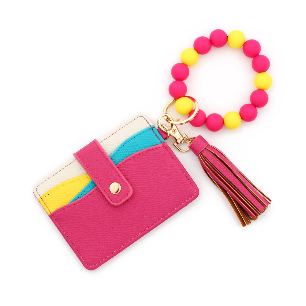 Wholesale Silicone Beads Bracelet Wristlet Keychain