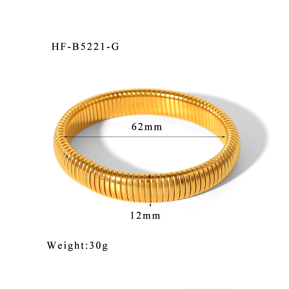 Wholesale 18K Stainless Steel Bracelets Elastic Snake Bone Bracelet ACC-BT-ChengBing002