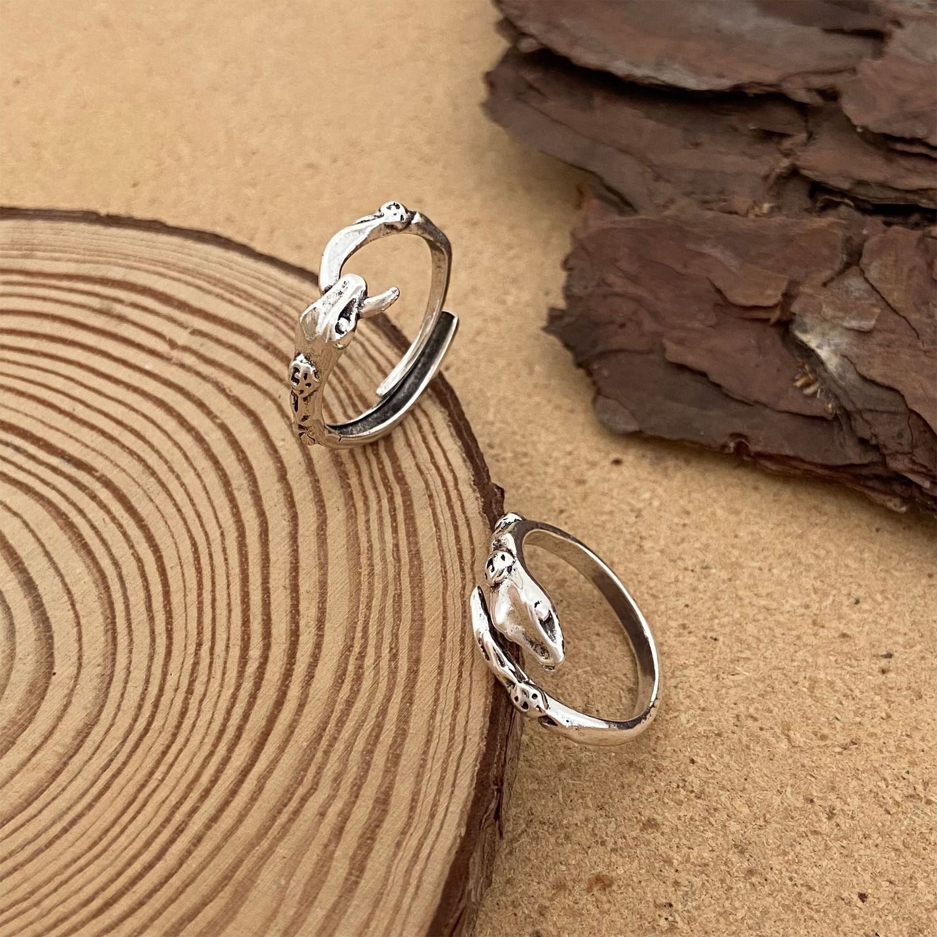 Wholesale Retro snake ring  rose couple  ring adjustable  ring