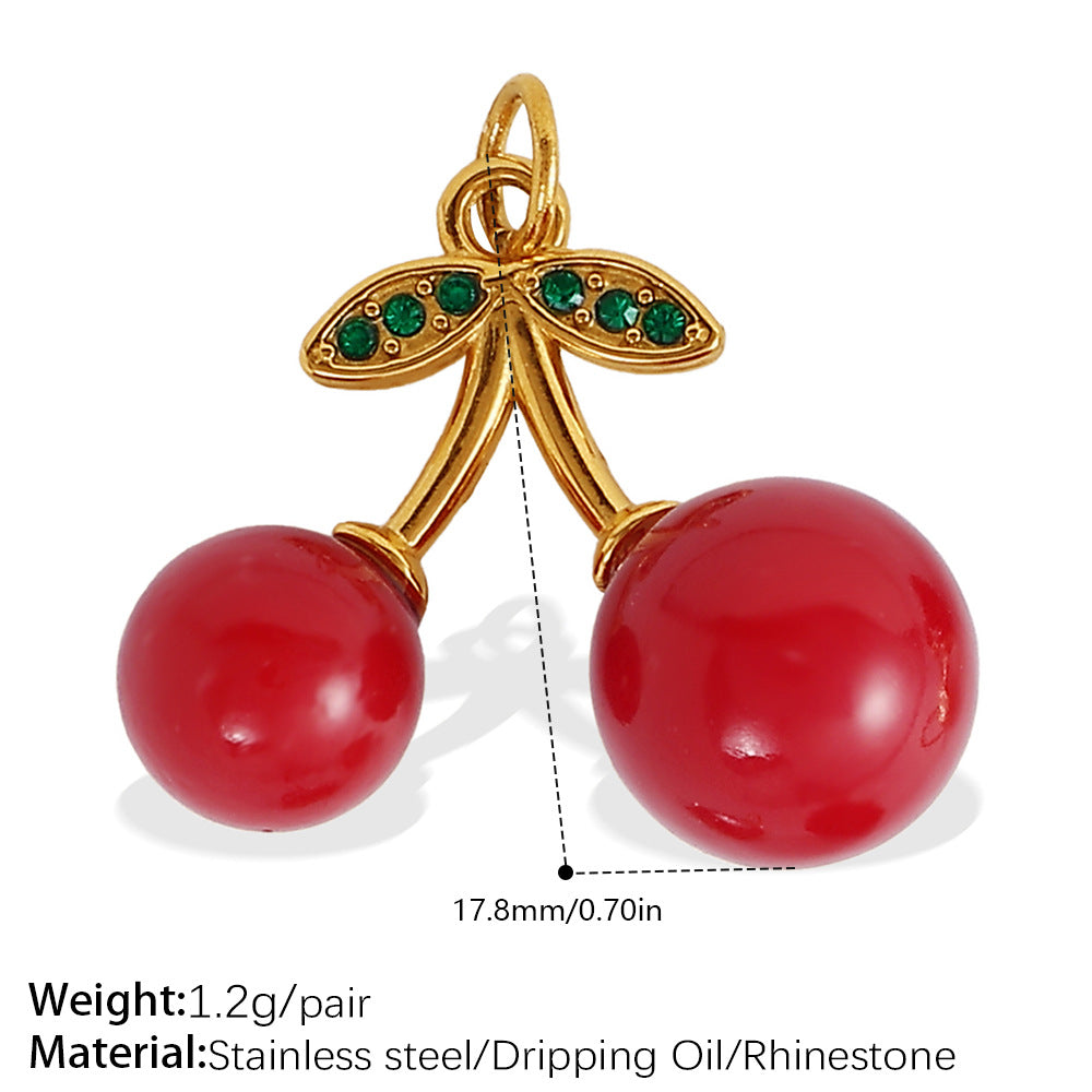 Wholesale Various Cherry Fruit Design Stainless Steel Pendants DIY Creative Bracelet Necklace Jewelry Pendant Bracelet