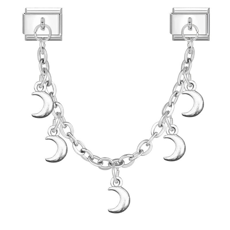 Wholesale 9mm Italian Charm Starter Bracelets DIY Double Hanger Stainless Steel Composable Bracelet