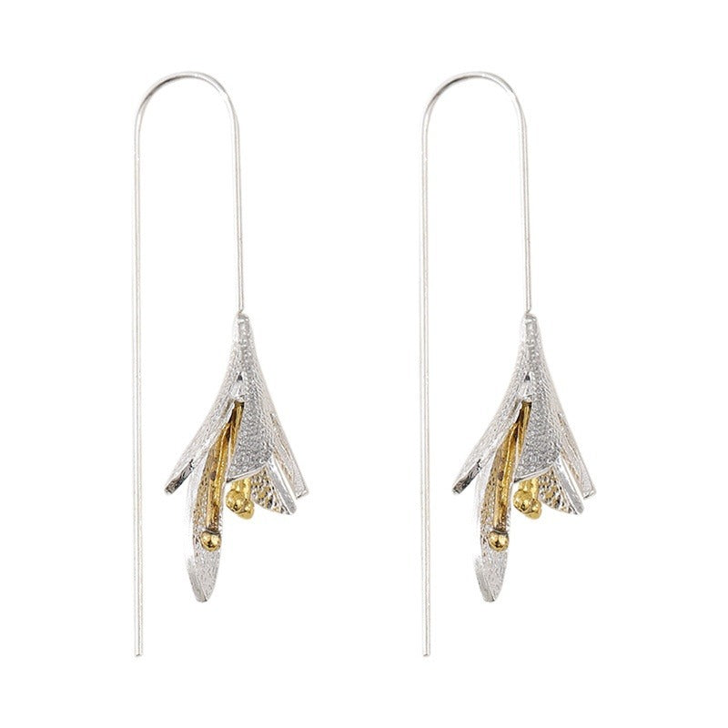 Wholesale retro simple temperament lily earrings