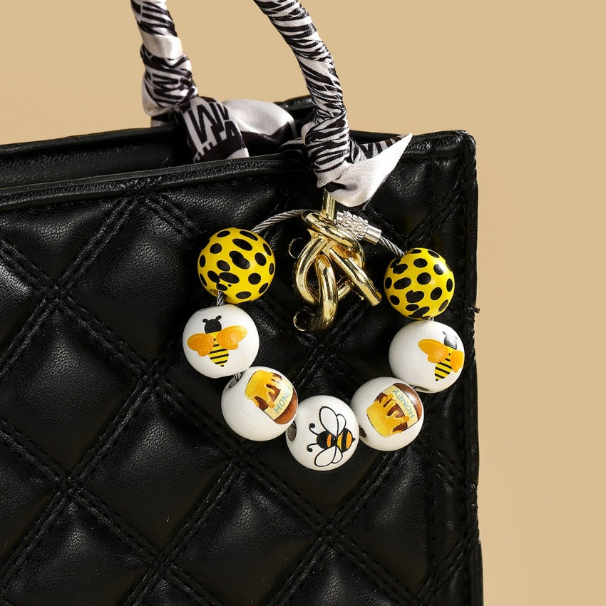 Wholesale Yellow Bee Detachable Bracelet Keychains ACC-KC-RongRui004