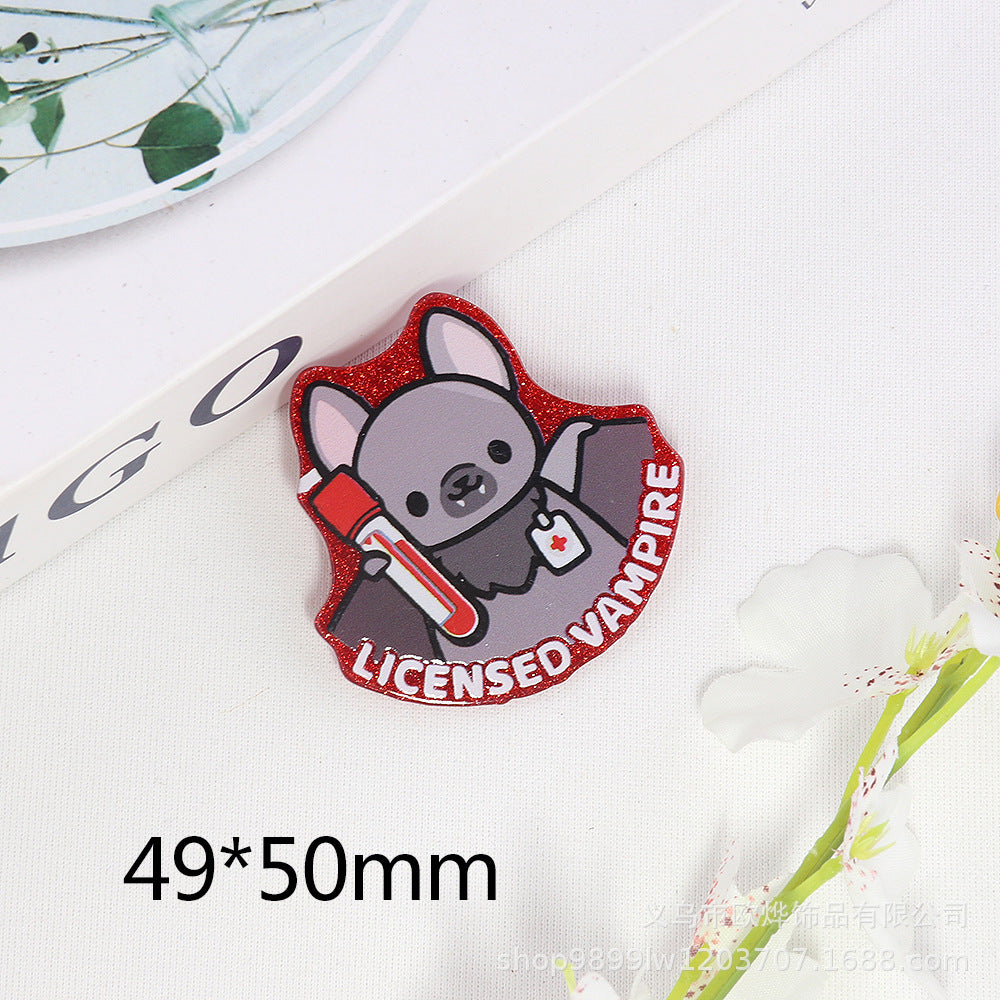 Wholesale 10pcs DIY Flatback Cartoon Acrylic Flatback Badge Reels Retractable Keychain DIY Accessories ACC-FK-OuYe007