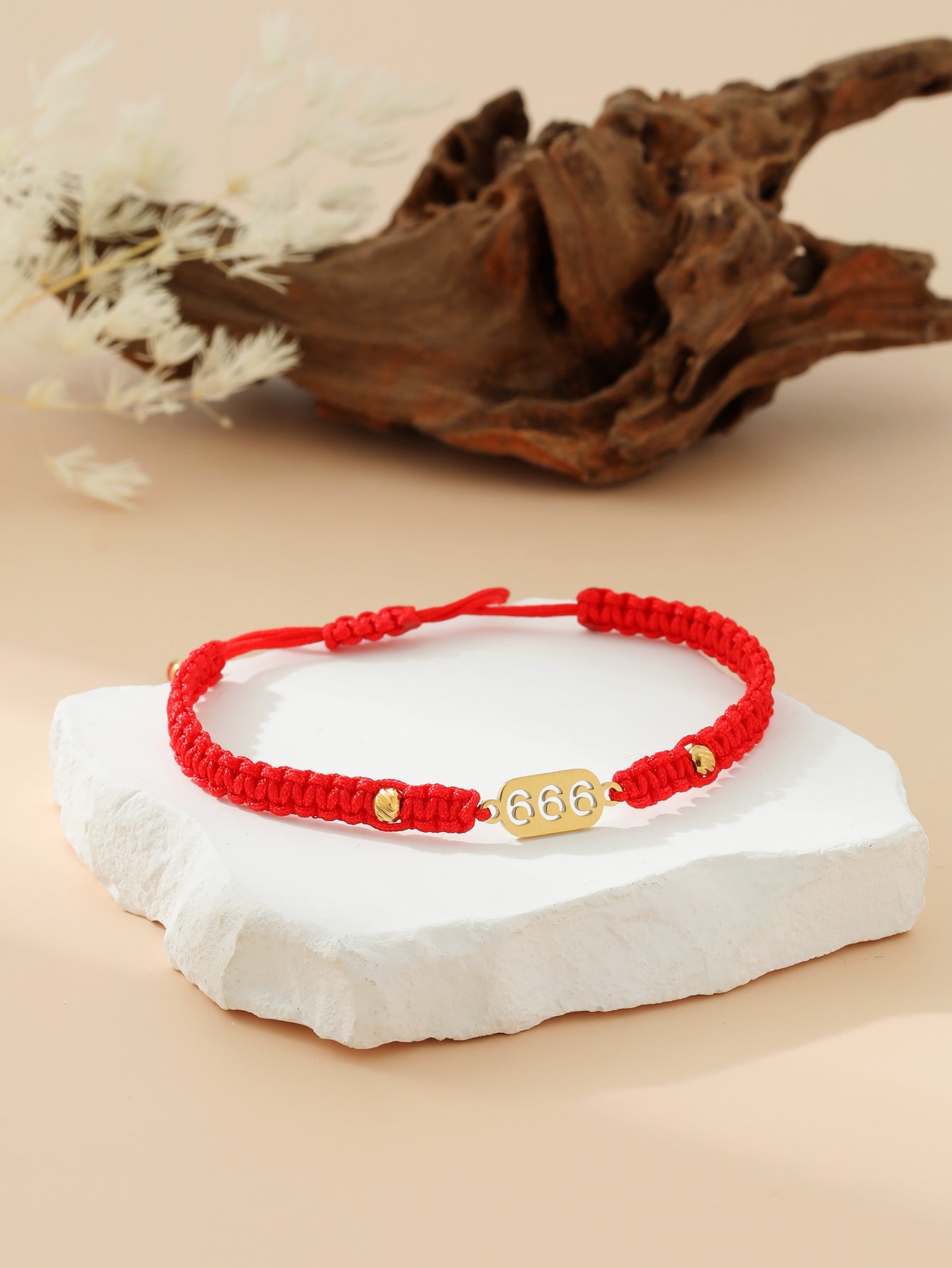 Wholesale hand-woven golden lucky number flat knot hand rope  bracelet