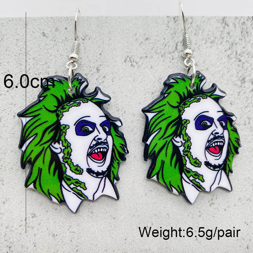 Wholesale Halloween Horror Skull Acrylic Earrings ACC-ES-PuCi001