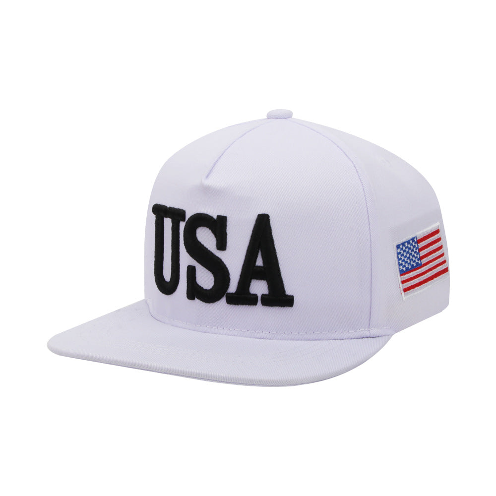 Wholesale  baseball cap embroidered USA flat brim hat