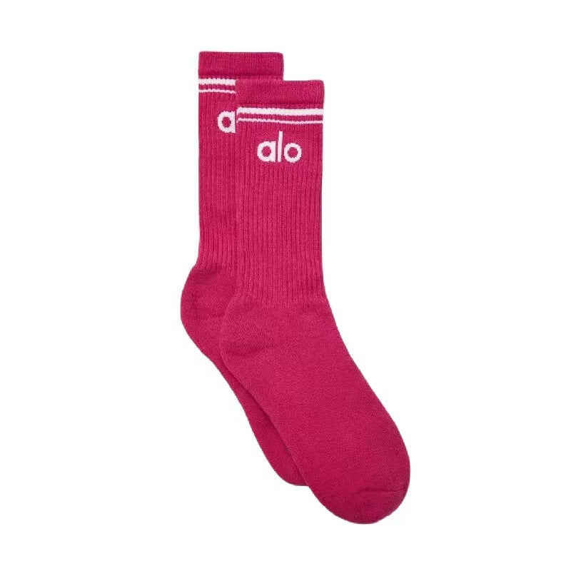 Wholesale Cotton mid-tube stitching color sports socks for women