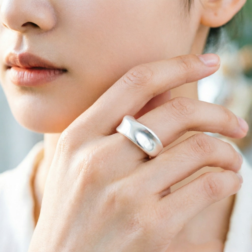 Wholesale Matte Copper Geometric Irregular Open Ring - Fashion Jewelry Accessory for Boutique