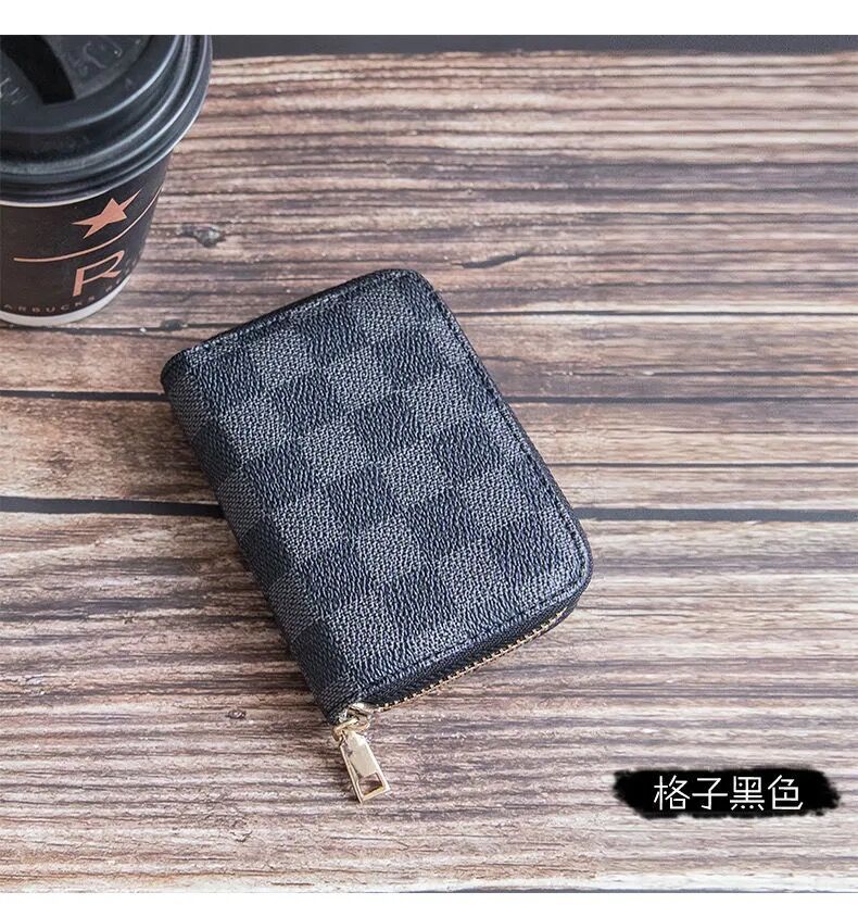 Wholesale Retro European American Card Wallet For Women Large Capacity With Plaid Coffee 9 Slots Chic Everyday Accessory Boutique Gift
