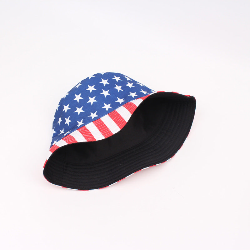 Wholesale American Flag Printed Double Sided Flower Bucket Hat ACC-HT-Wenh002
