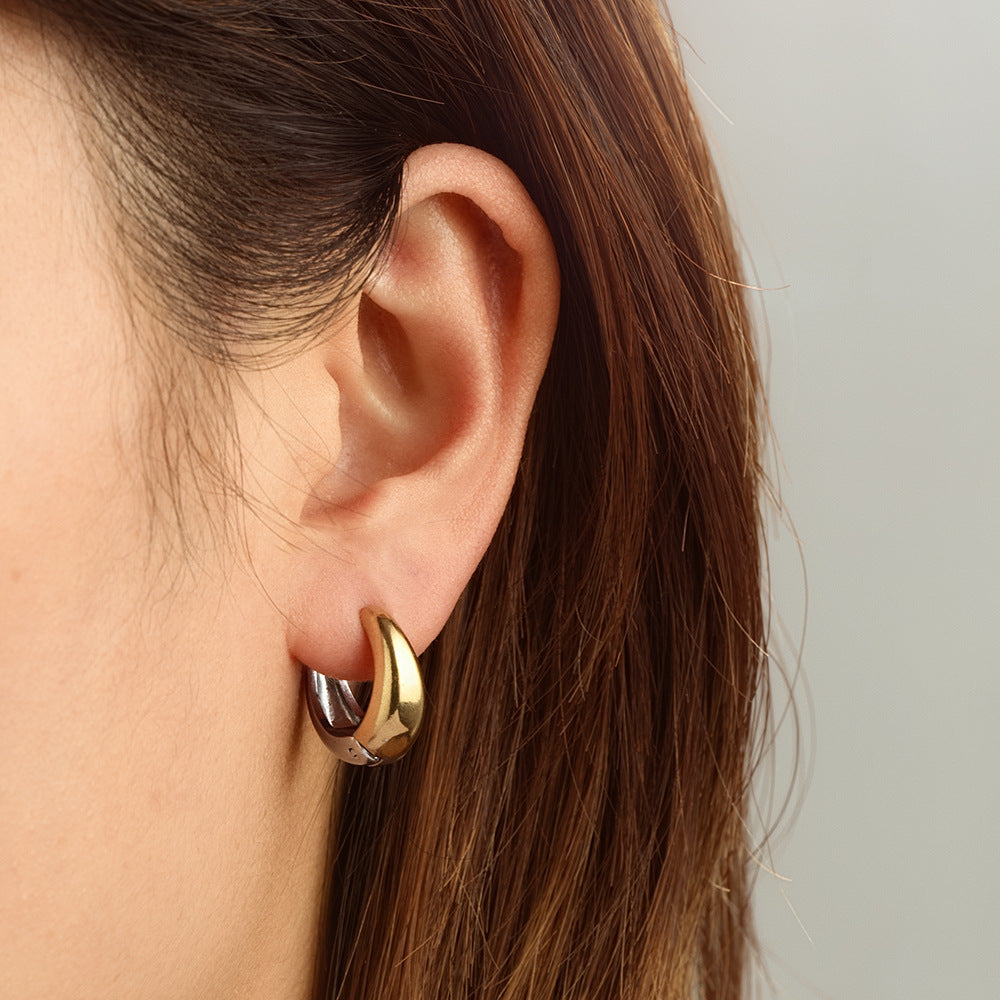 Wholesale Minimalist 18K Gold Plated Stainless Steel Earrings Fashion Accessory for Boutique Resale
