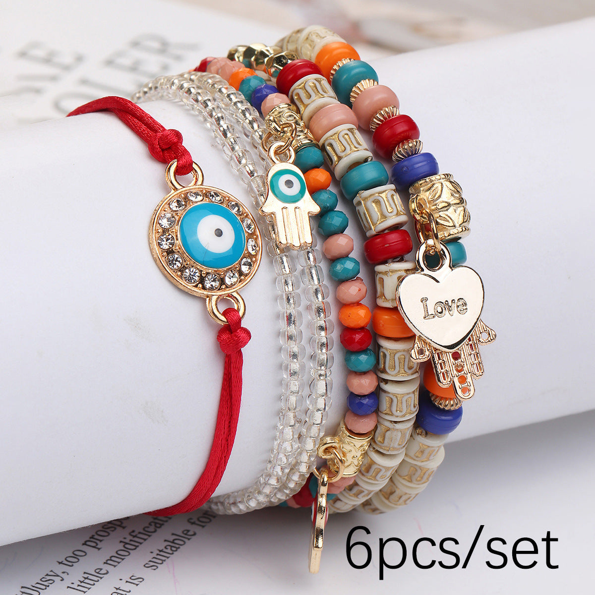 Wholesale Demon Eye Adjustable Braided Rope Multi-layer Bracelet ACC-BT-Lijie007