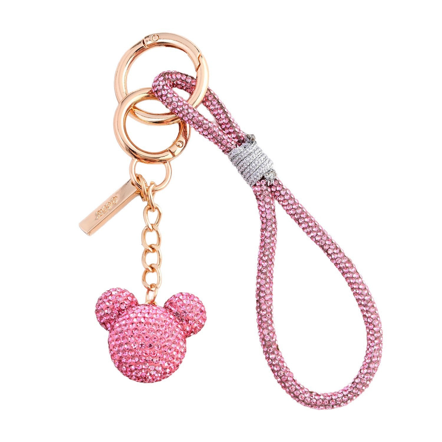 Wholesale Diamond-Encrusted Multi-Color  Head Keychain