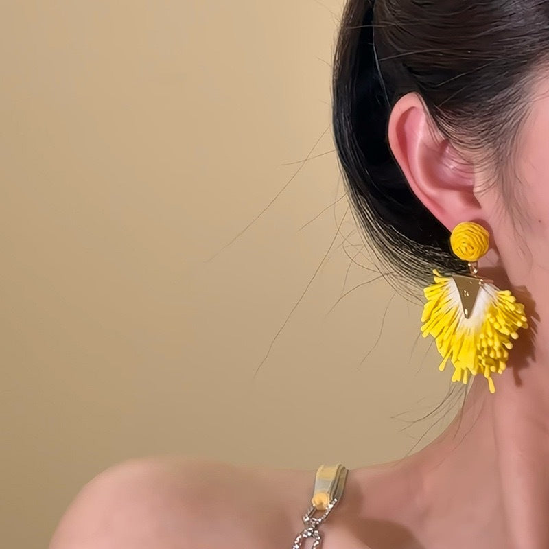 Wholesale Straw Exaggerated Earrings