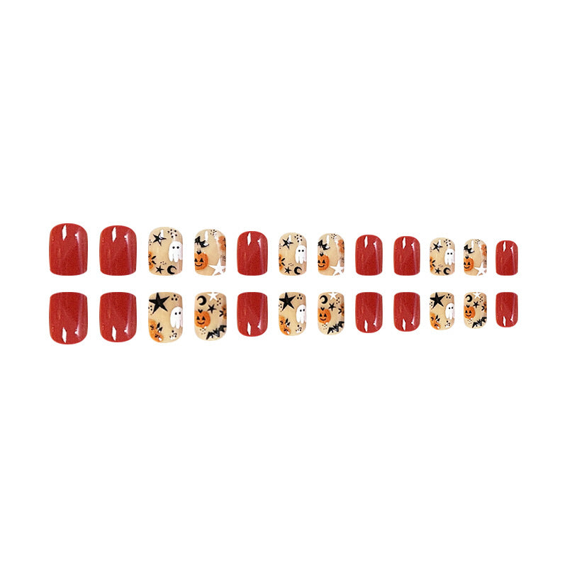 Wholesale 24 Pieces/box Halloween Press-on Nails Kits Nail Stickers ACC-NS-FengLi015