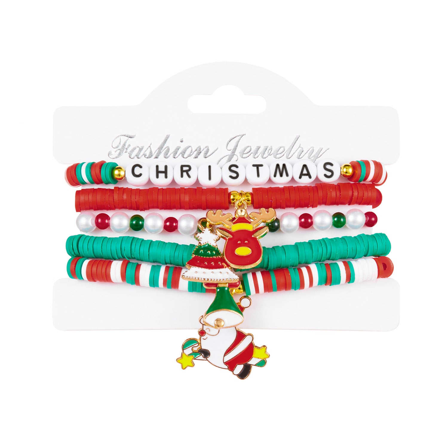 Insieme all'ingrosso del braccialetto del strass in rilievo variopinto di giorno di Natale