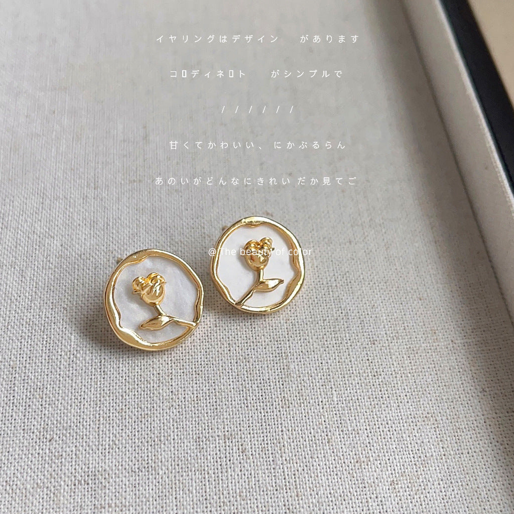 Wholesale Electroplating 14K Simple Geometric Earrings