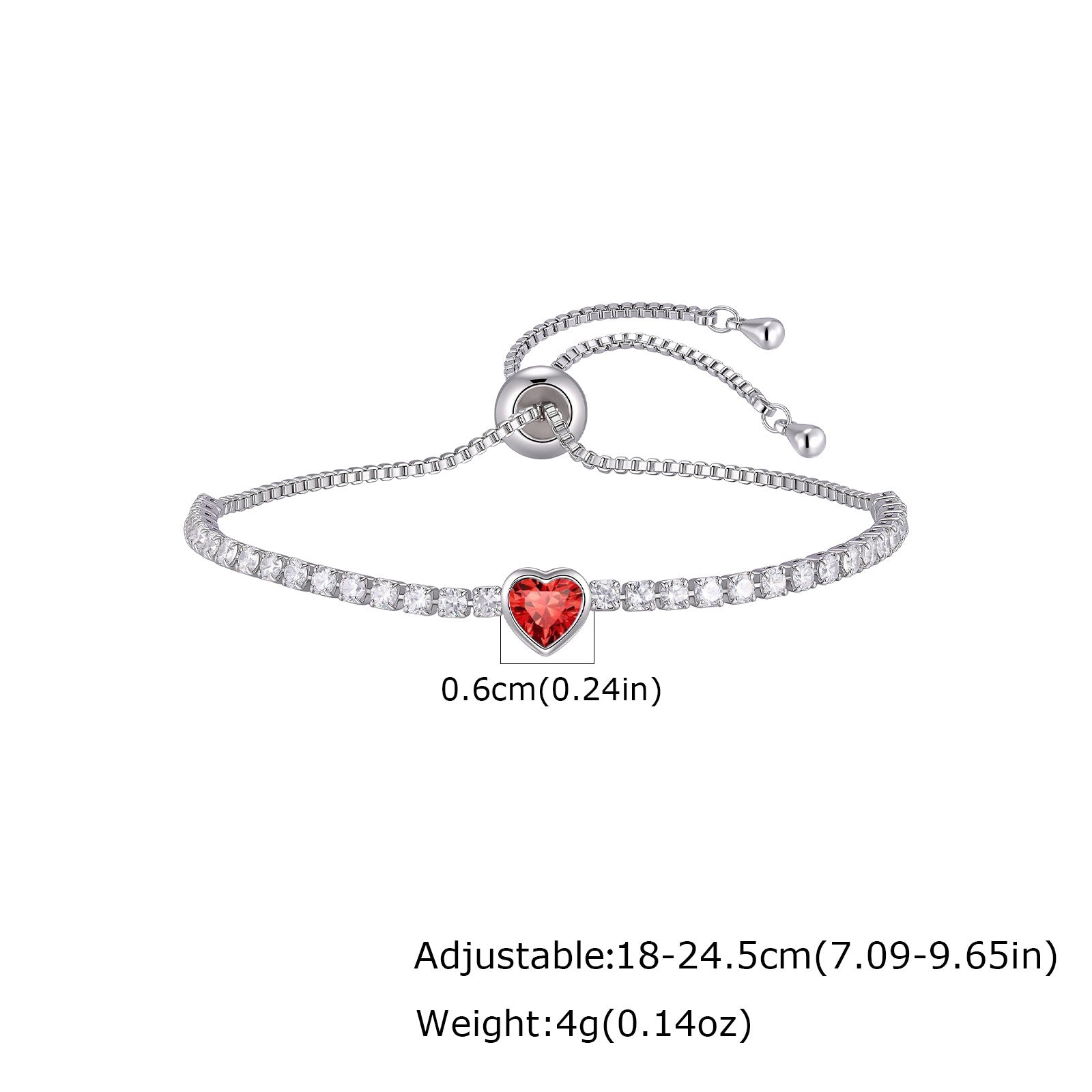 Wholesale Modern January Birthstone Tennis Bracelet Copper Electroplated Women S Chic Jewelry Accessory Gift
