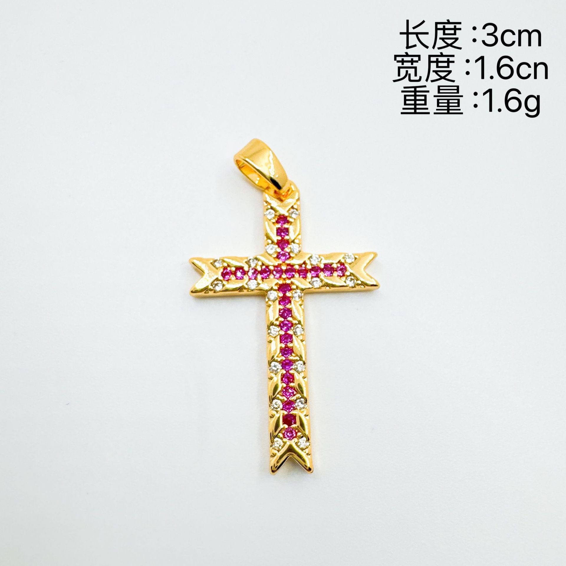 Wholesale Gold Plated Zircon Cross Necklace,  Sweet Cool Wind Style Fashion Jewelry Accessory for Women