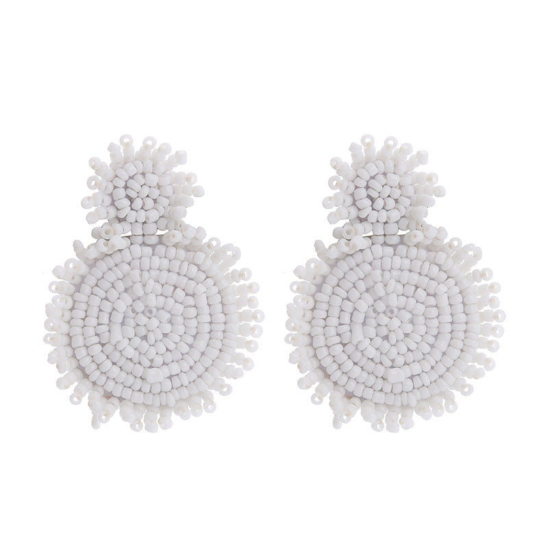 Wholesale Bohemian Colorful Rice Bead Earrings  ACC-ES-CT044