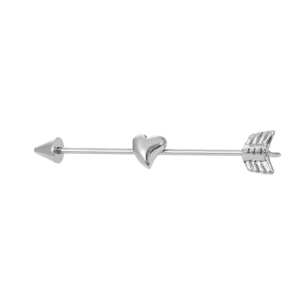Wholesale Stainless Steel Love Piercing Slash Earrings Studs ACC-ES-QW006