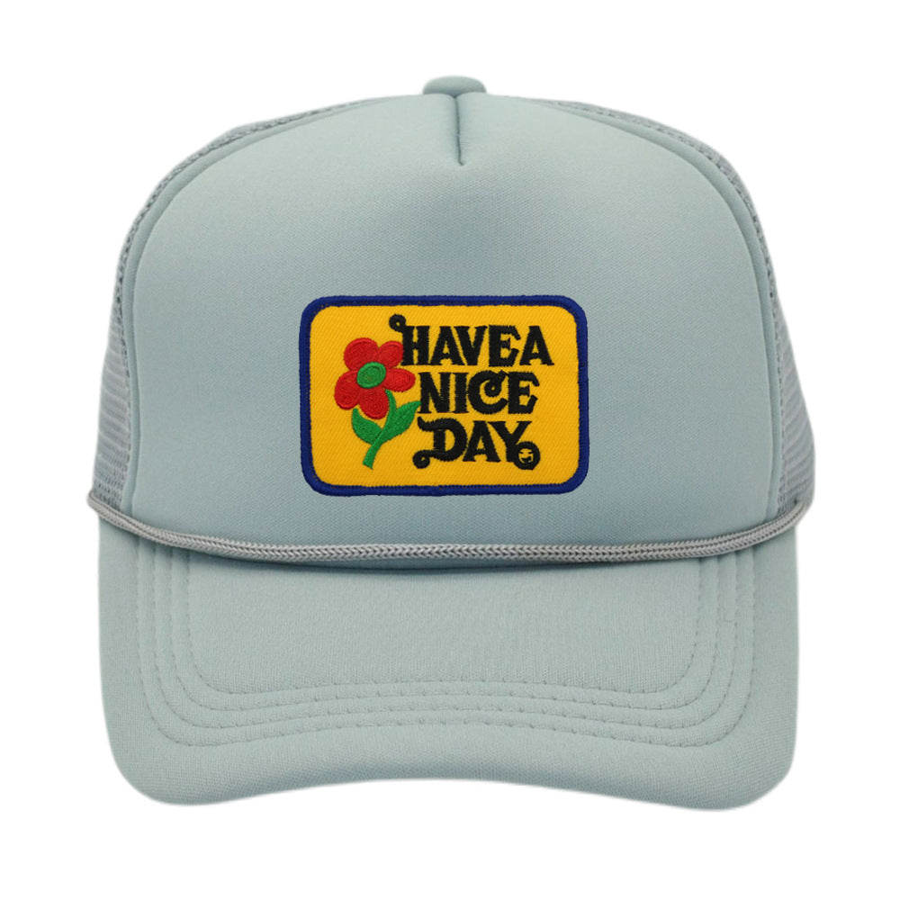 Wholesale Haves Nice Day Floral Logo Baseball Mesh Cap ACC-HT-PeiNi003