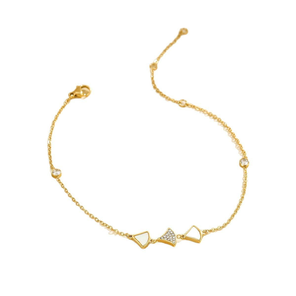 Wholesale Stainless Steel  Baibei ginkgo leaf love exquisite simple anklet