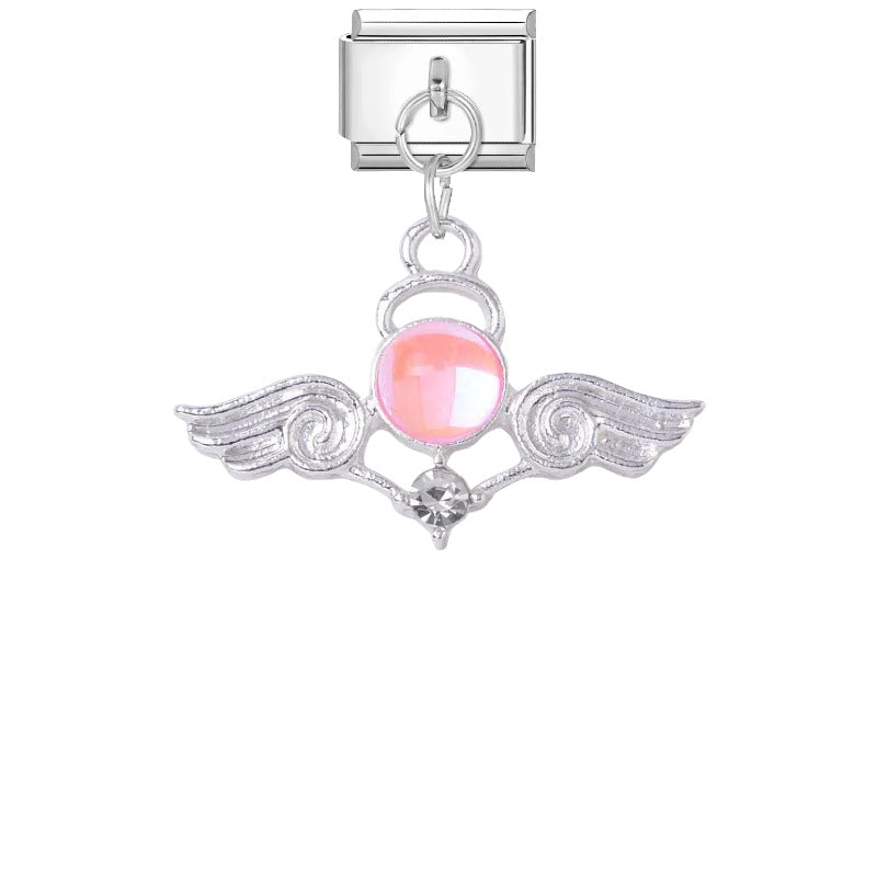 Wholesale Stylish DIY Bracelet Kit Titanium Steel Purple Pink Butterfly Star Charms Jewelry Accessory