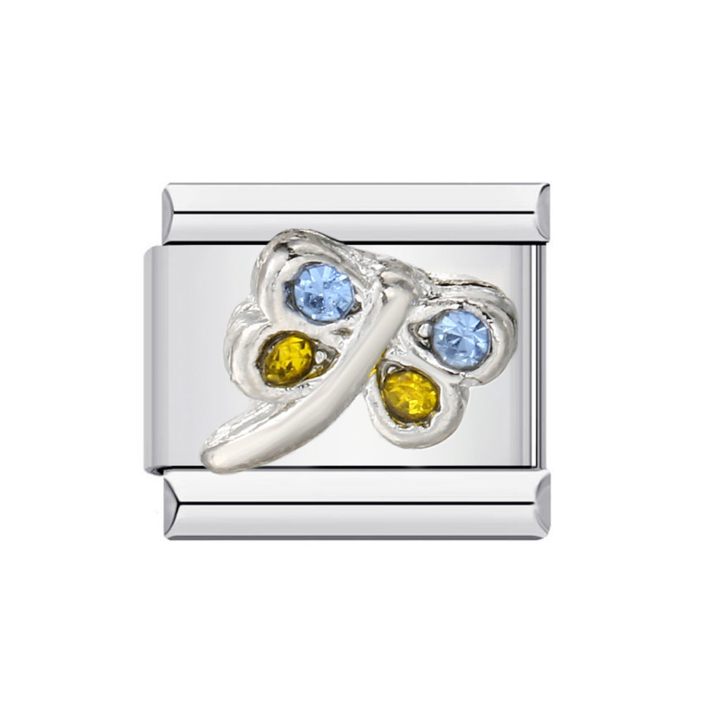 Wholesale 9mm Italian Charm Starter Bracelets DIY square Single Section Creative Stainless Steel Composable Bracelet